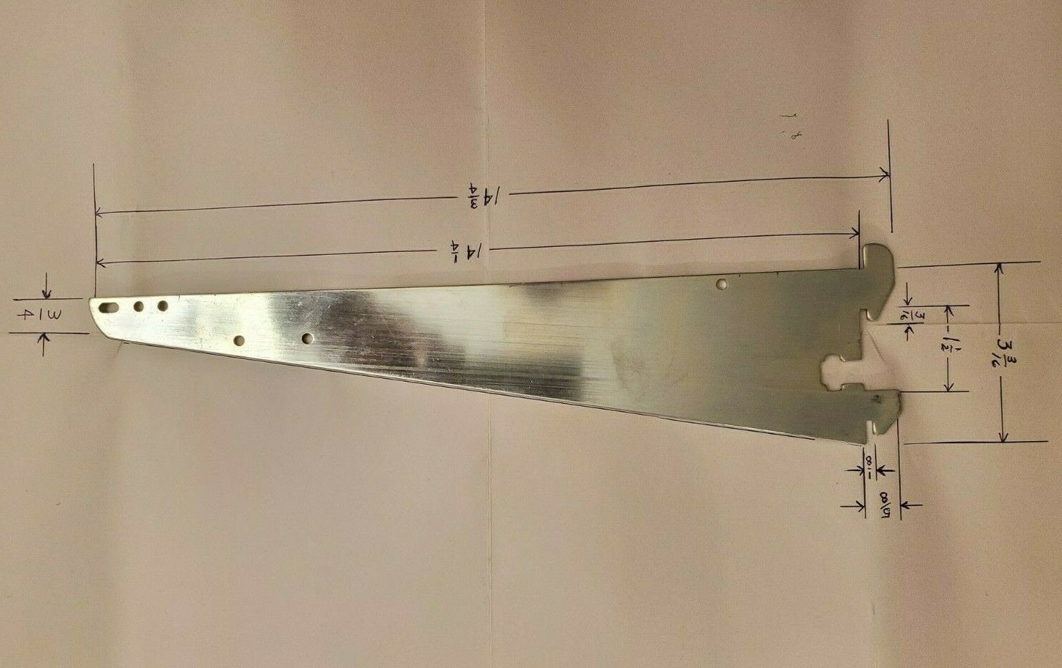 Shelf bracket 14×3. Heavy duty. Steel