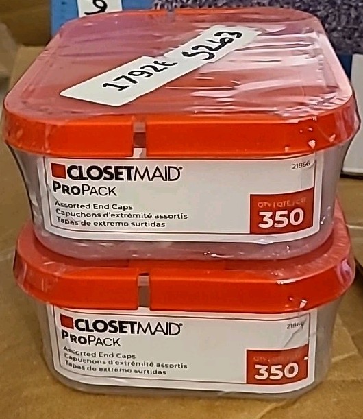 2x(350-Pk) ClosetMaid ProPack Wire Shelving End Caps Small and Large 2186600 NEW