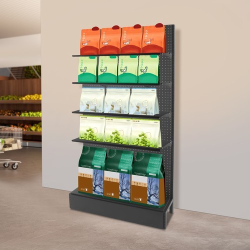 4 Shelves Modern End Shelf for Gondola Shelving Unit Retail Display Shelves