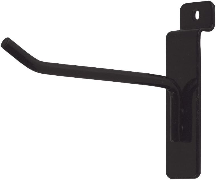 100 Black 4″ Slatwall Metal Peg Hooks Slat Wall Display 6mm Diameter Tubing