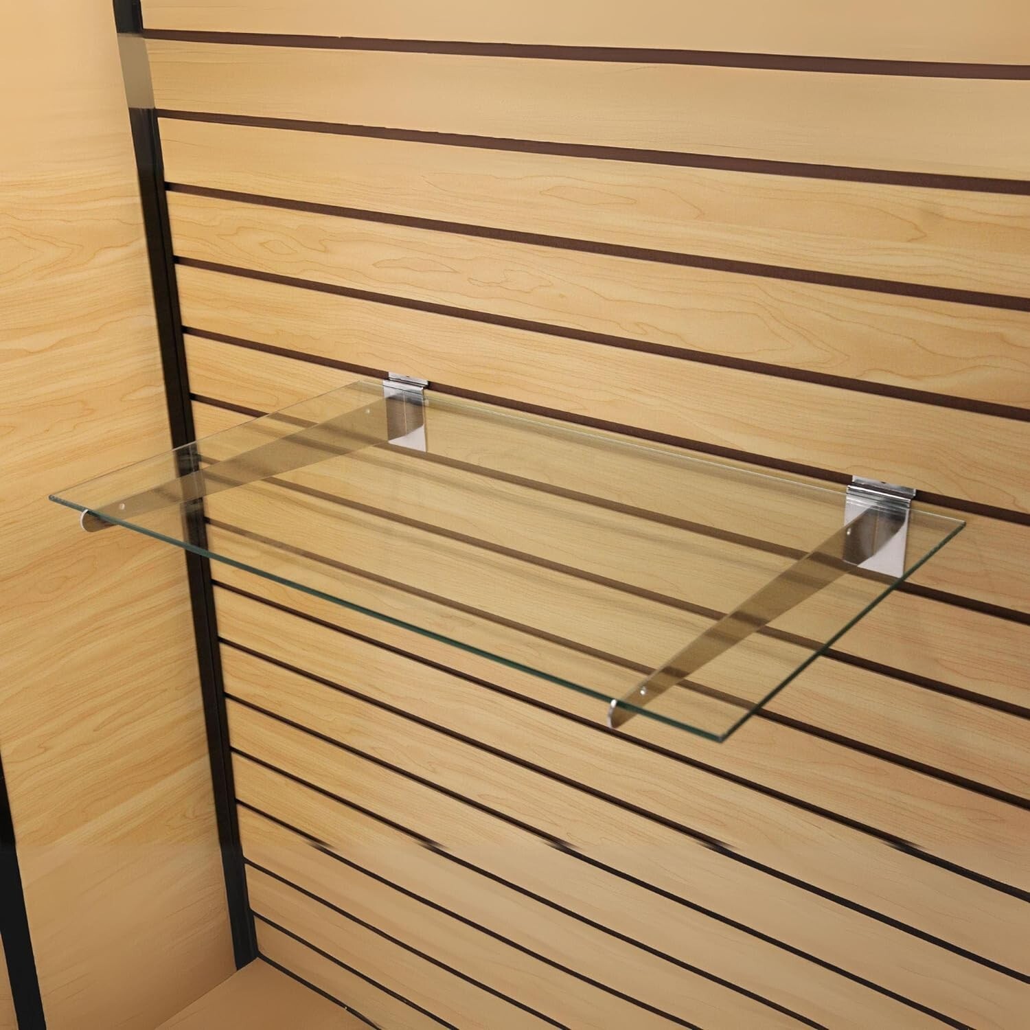 14″ Slatwall Knife Shelf Bracket Chrome 30 lbs Weight Limit Pack of 10 w Lip