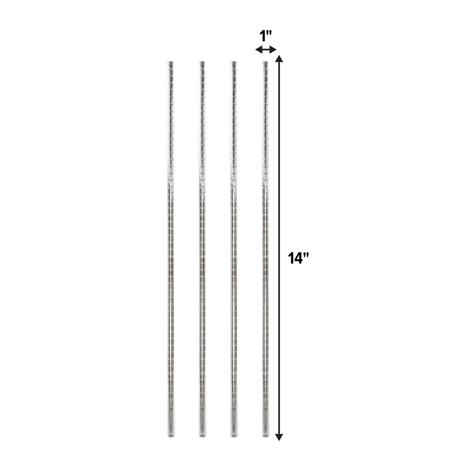 Express KitchQuip Stainless Steel Chrome Wire Shelving Posts – 14″, Silver