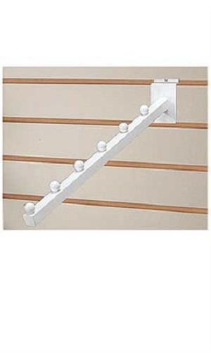 10 Slatwall Waterfall Faceouts White 6 Ball Cascading Retail 1″ Square Tube